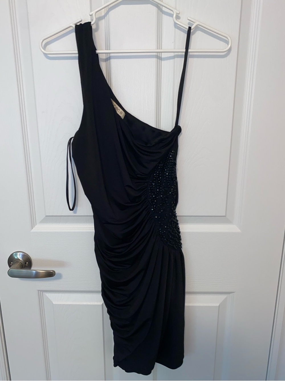 Black One-Shoulder Dress with Beaded Detail